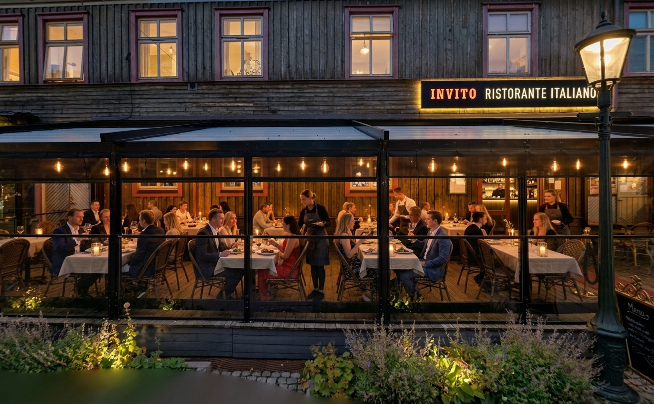 Exteriörbild från resturang invito